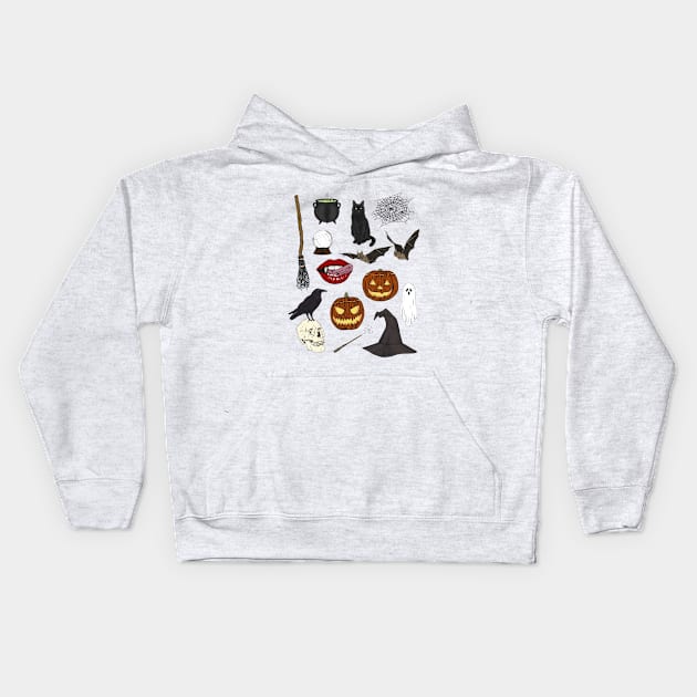 This Is Halloween Kids Hoodie by Elizabeth Weglein Art